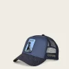 Women Cuadra Hats-Blue Snapback Cap With Lizzard Patch