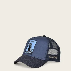 Women Cuadra Hats-Blue Snapback Cap With Lizzard Patch