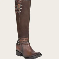 Women Cuadra Tall & Knee-High Boots-Brown Boot With Suede Tube