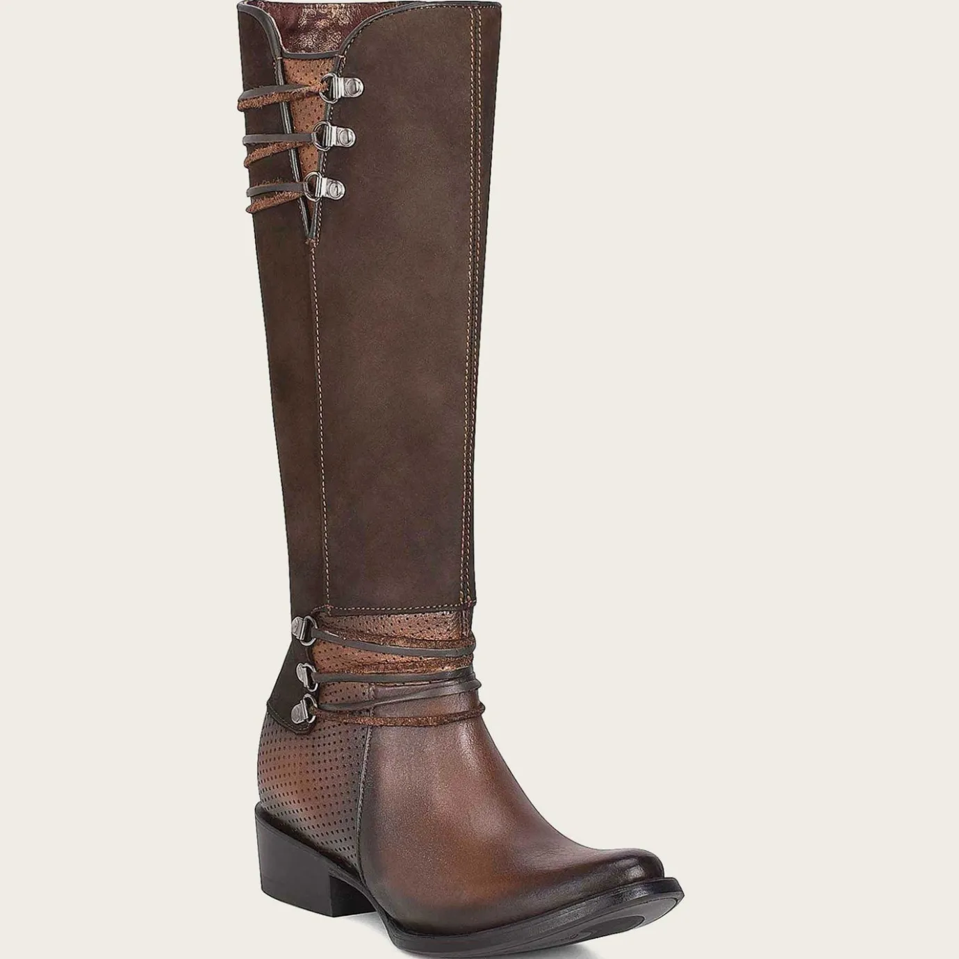 Women Cuadra Tall & Knee-High Boots-Brown Boot With Suede Tube