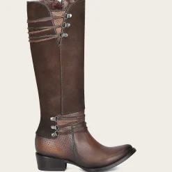 Women Cuadra Tall & Knee-High Boots-Brown Boot With Suede Tube