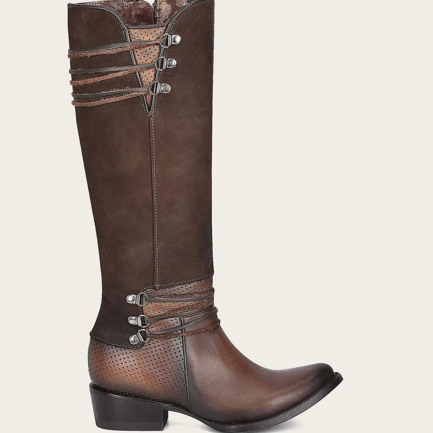 Women Cuadra Tall & Knee-High Boots-Brown Boot With Suede Tube