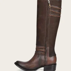 Women Cuadra Tall & Knee-High Boots-Brown Boot With Suede Tube