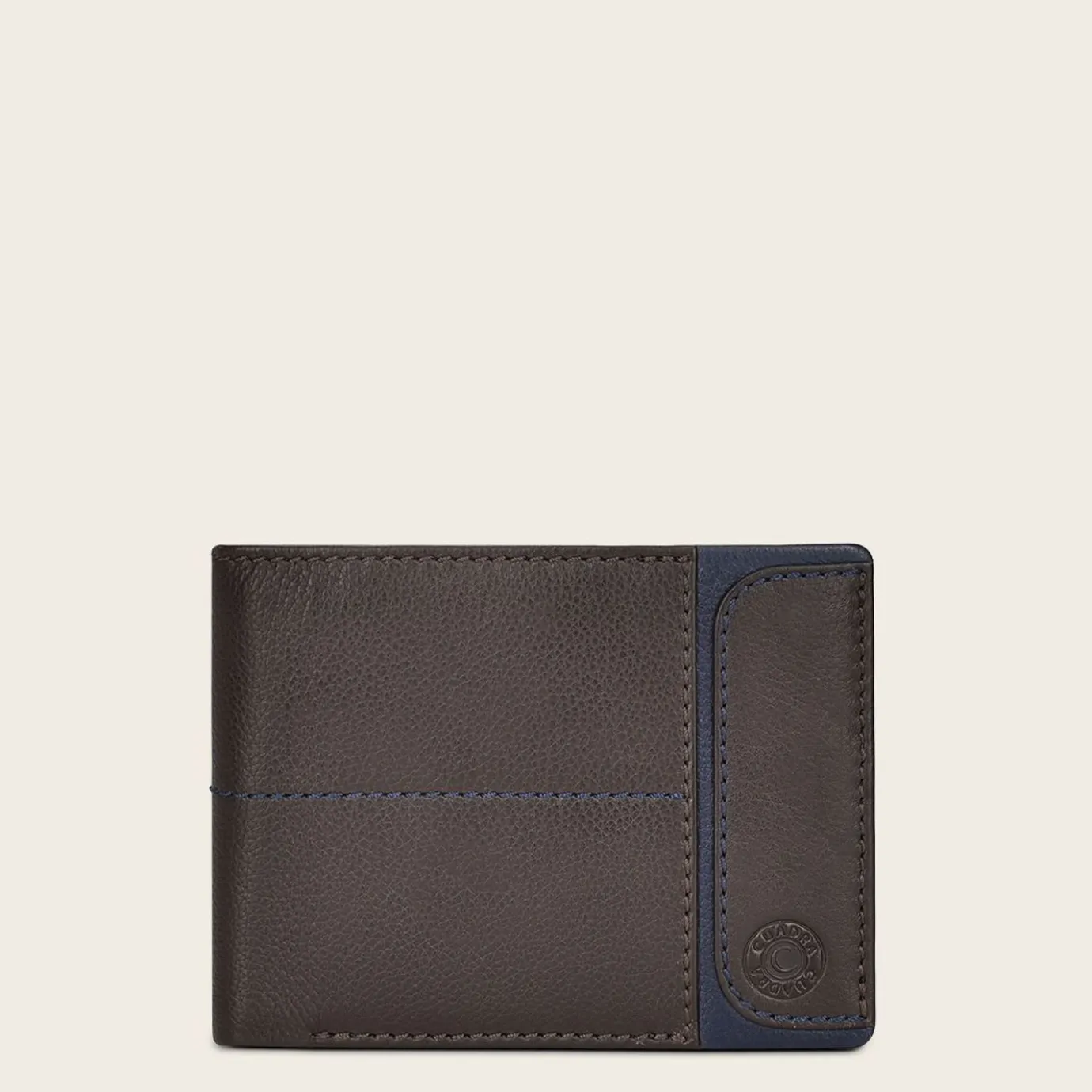 Men Cuadra Wallets-Brown Bovine Bifold Leather Wallet