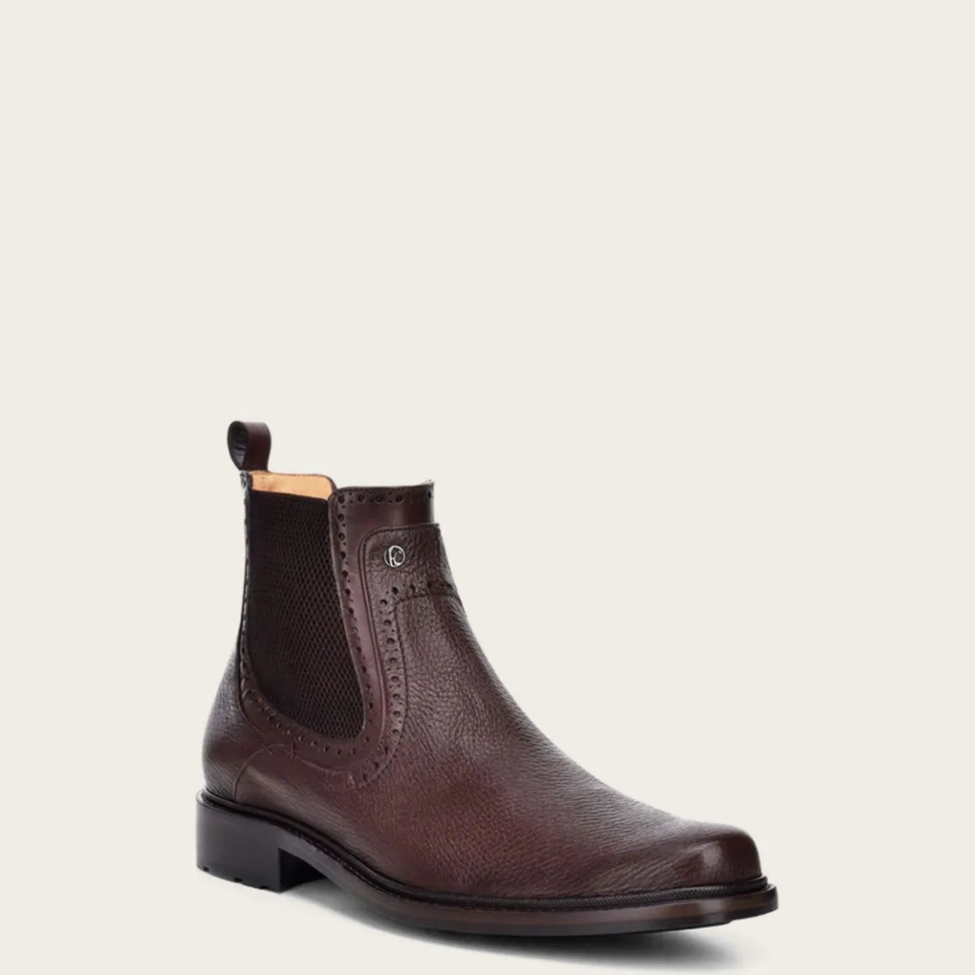 Men Cuadra Dress Boots-Brown Deer Leather Chelsea Boots By Franco