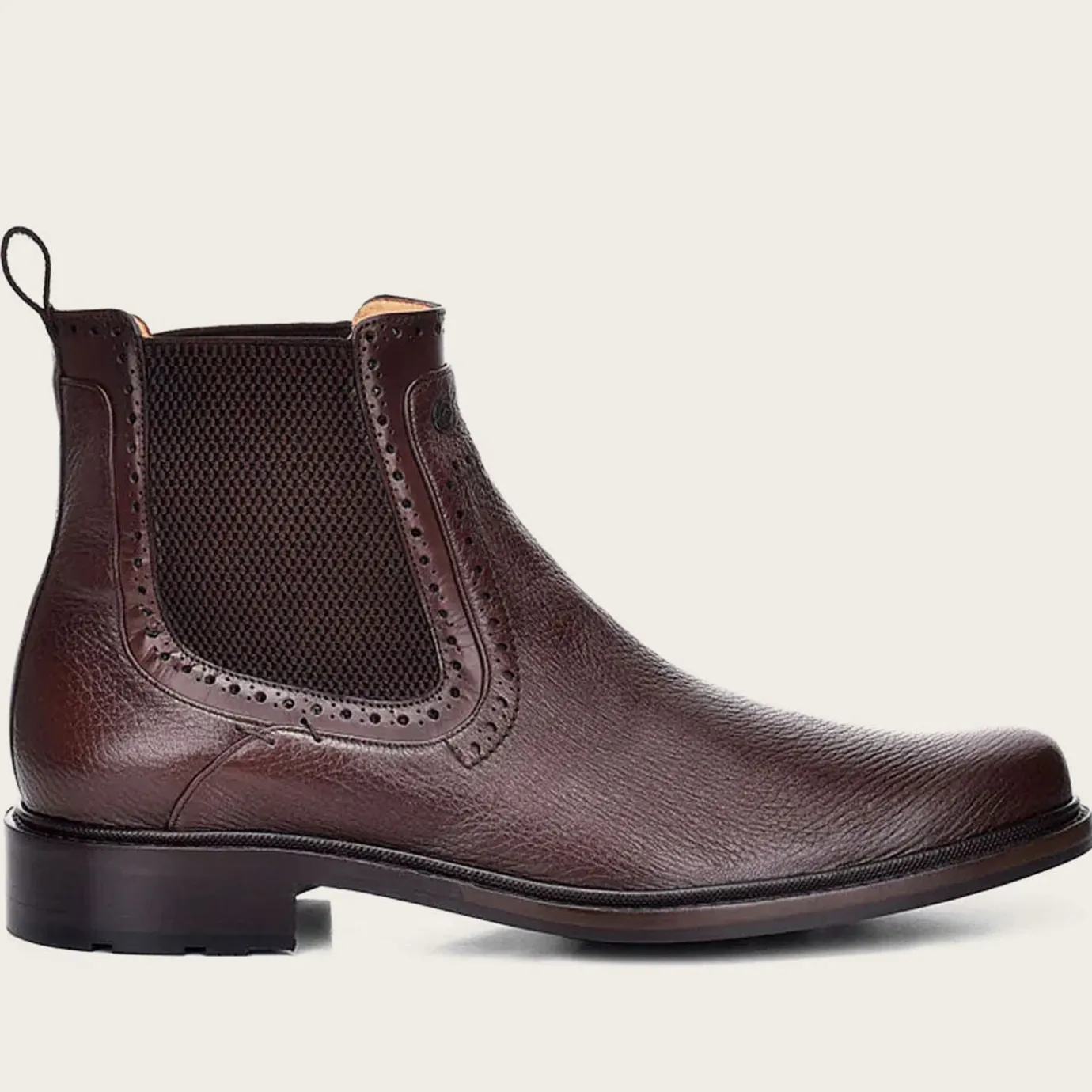 Men Cuadra Dress Boots-Brown Deer Leather Chelsea Boots By Franco