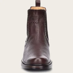 Men Cuadra Dress Boots-Brown Deer Leather Chelsea Boots By Franco