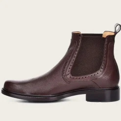 Men Cuadra Dress Boots-Brown Deer Leather Chelsea Boots By Franco