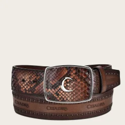 Men Cuadra Belts-Brown Engraved Leather Western Belt
