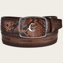 Men Cuadra Belts-Brown Engraved Leather Western Belt
