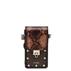 Women Cuadra Crossbody Bags-Brown Exotic Leather Cell Phone Bag