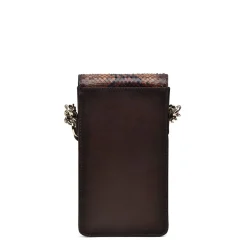 Women Cuadra Crossbody Bags-Brown Exotic Leather Cell Phone Bag