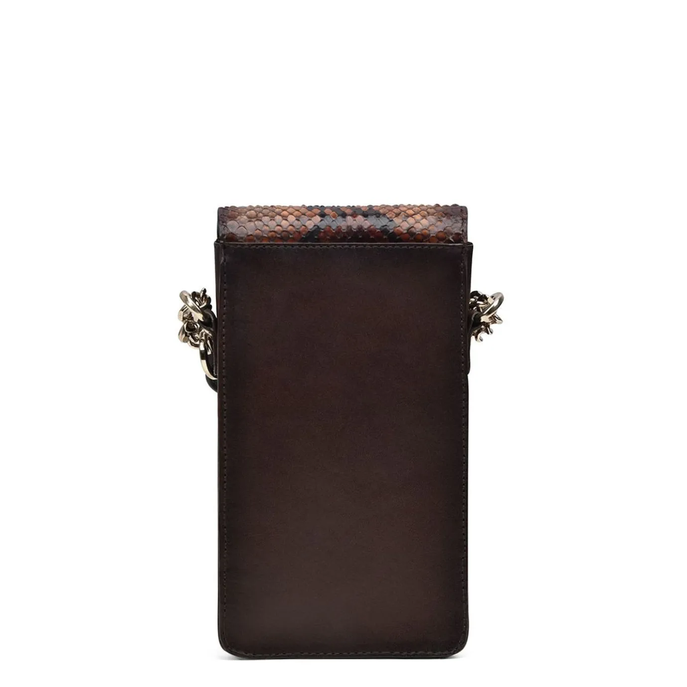 Women Cuadra Crossbody Bags-Brown Exotic Leather Cell Phone Bag