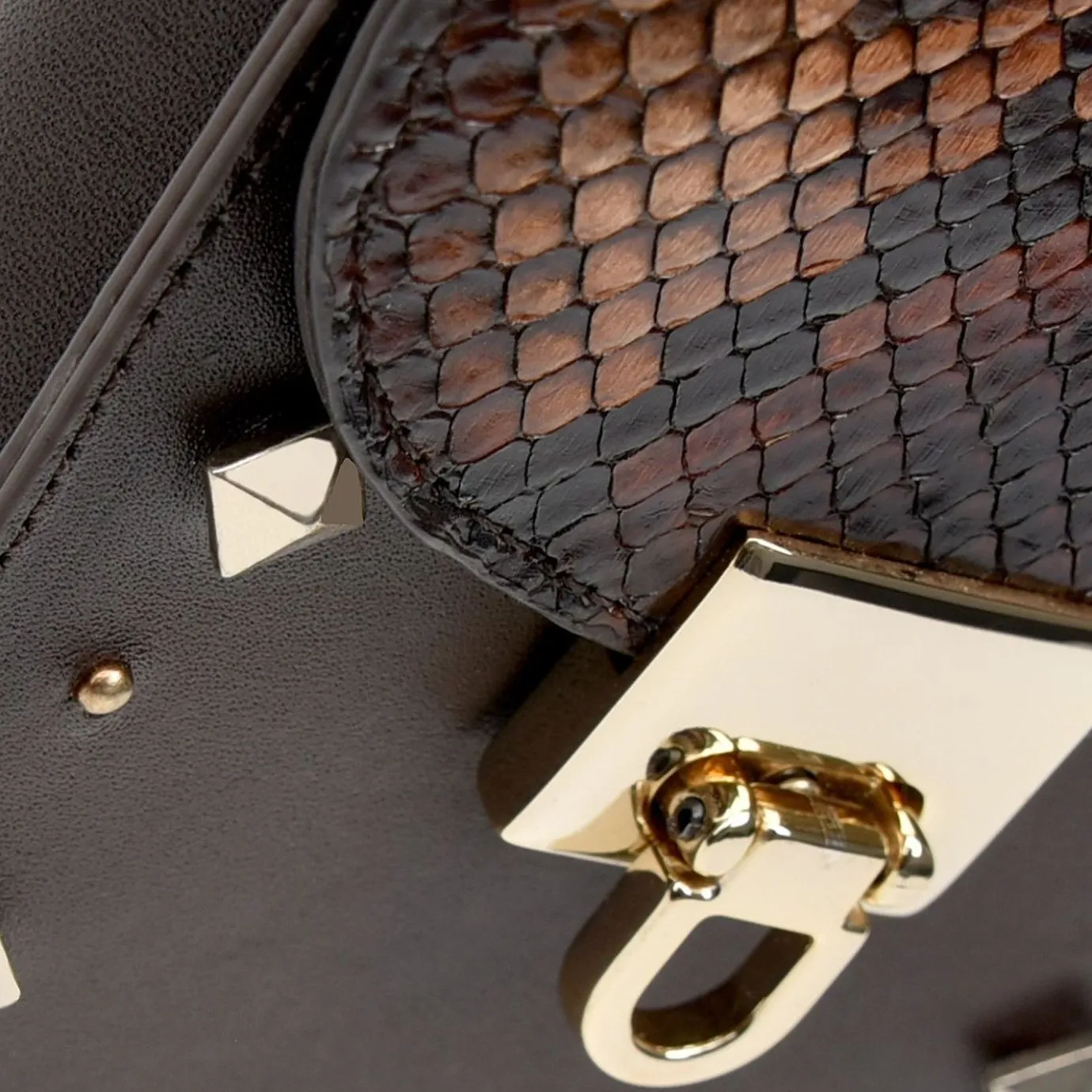 Women Cuadra Crossbody Bags-Brown Exotic Leather Cell Phone Bag