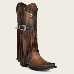 Women Cuadra Western Boots-Brown Fringed Cowboy Boot