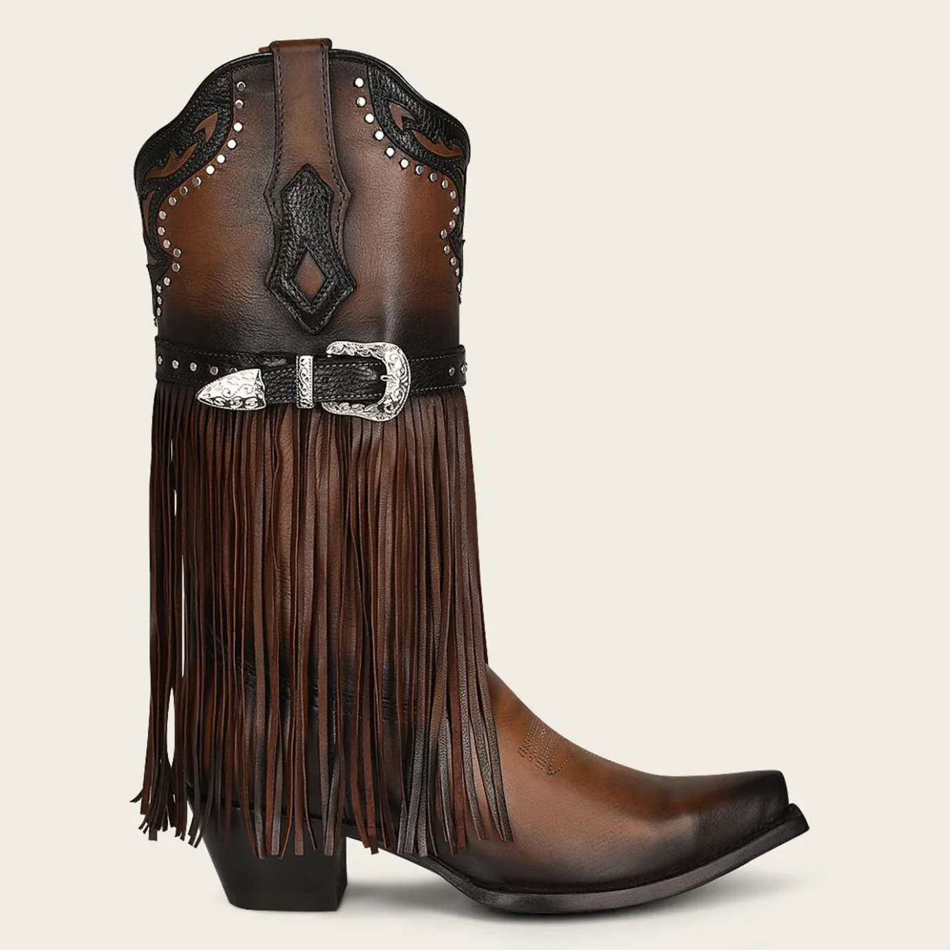 Women Cuadra Western Boots-Brown Fringed Cowboy Boot