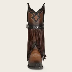 Women Cuadra Western Boots-Brown Fringed Cowboy Boot