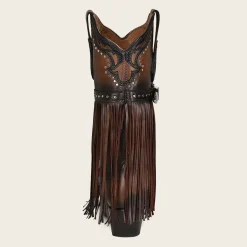 Women Cuadra Western Boots-Brown Fringed Cowboy Boot