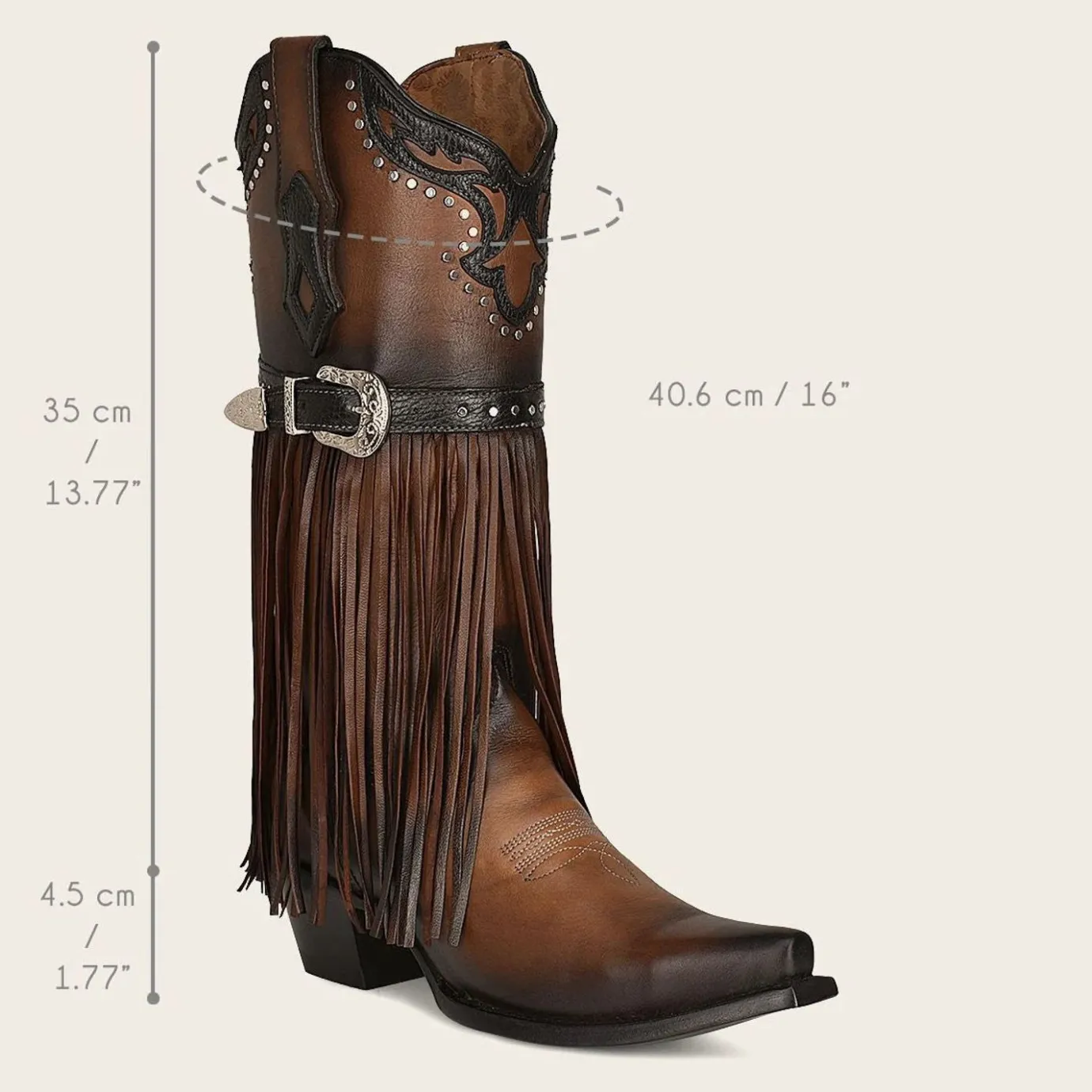 Women Cuadra Western Boots-Brown Fringed Cowboy Boot