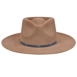 Women Cuadra Hats-Brown Fur Hat With Beaded Headband