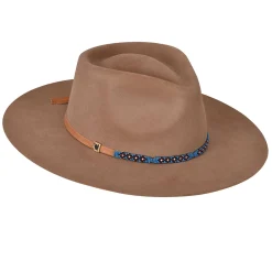 Women Cuadra Hats-Brown Fur Hat With Beaded Headband