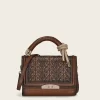 Women Cuadra Crossbody Bags-Brown Handcrafted Handbag With A High Detailed Stitching