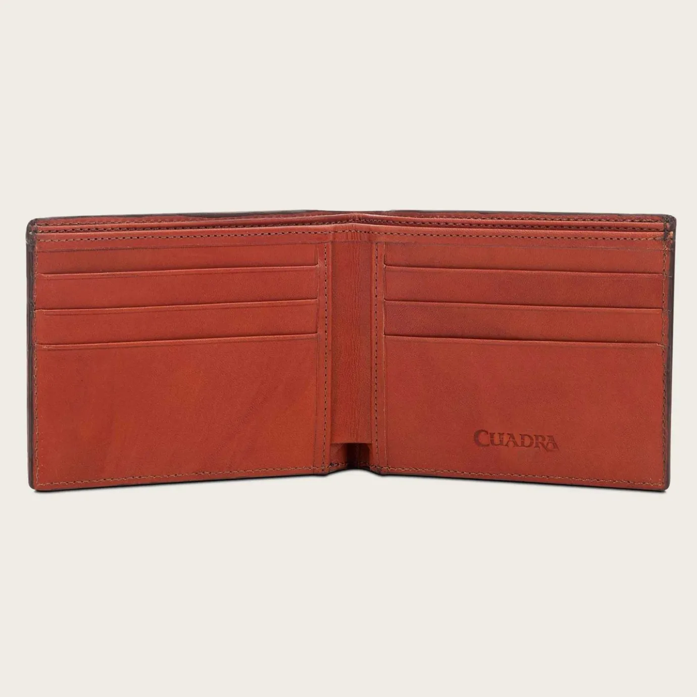 Men Cuadra Wallets-Brown Handmade Bifold Deer Leather Wallet