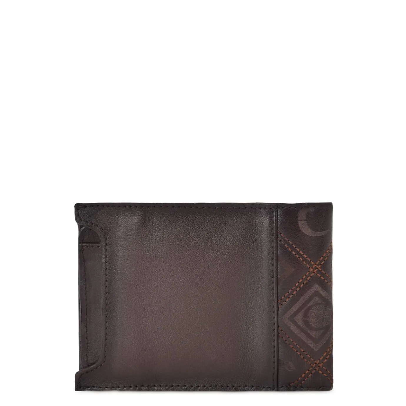 Men Cuadra Wallets-Brown Handmade Engraved Leather Wallet