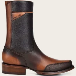 Men Cuadra Urban & Casual Boots-Brown Hand-Painted Engraved Dress Boots