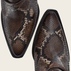 Women Cuadra Ankle Boots & Booties-Brown High Exotic Leather Ankle Booties For Women