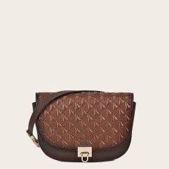 Women Cuadra Crossbody Bags-Brown Leather Belt And Crossbody Bag