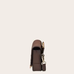 Women Cuadra Crossbody Bags-Brown Leather Belt And Crossbody Bag