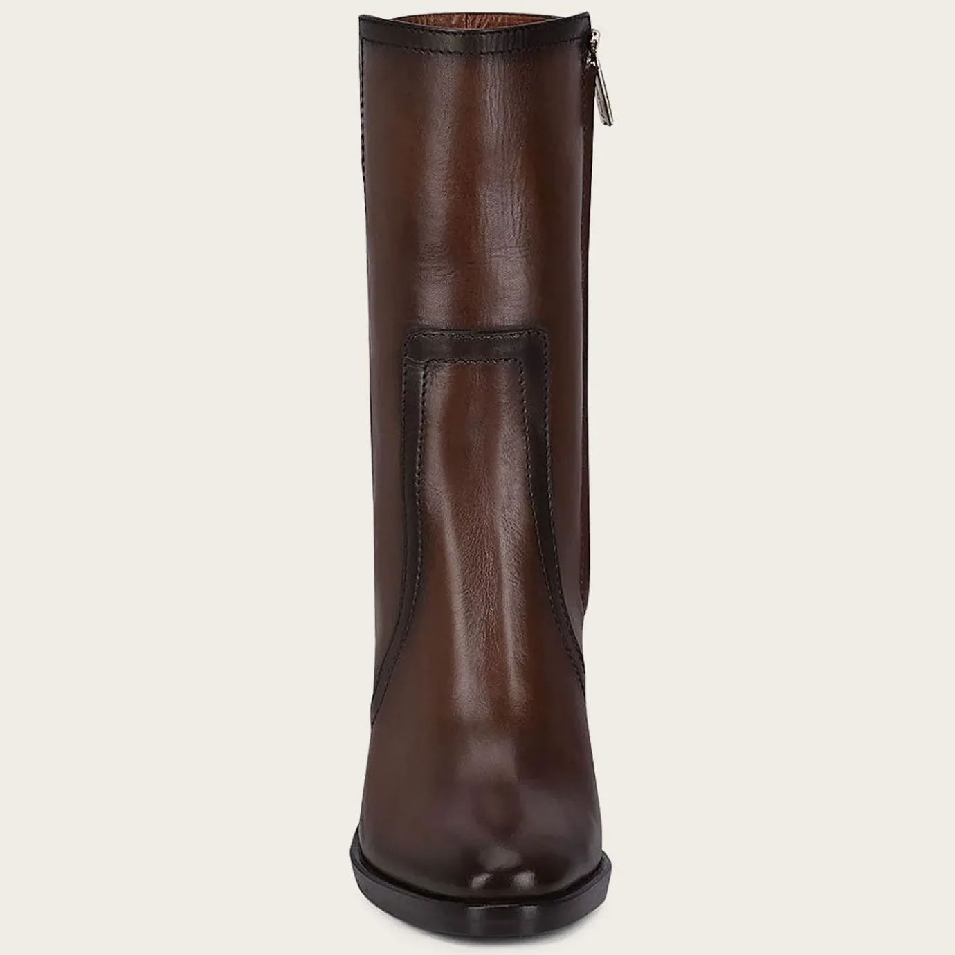 Women Cuadra Ankle Boots & Booties-Brown Leather Bootie With Metallic Symbol