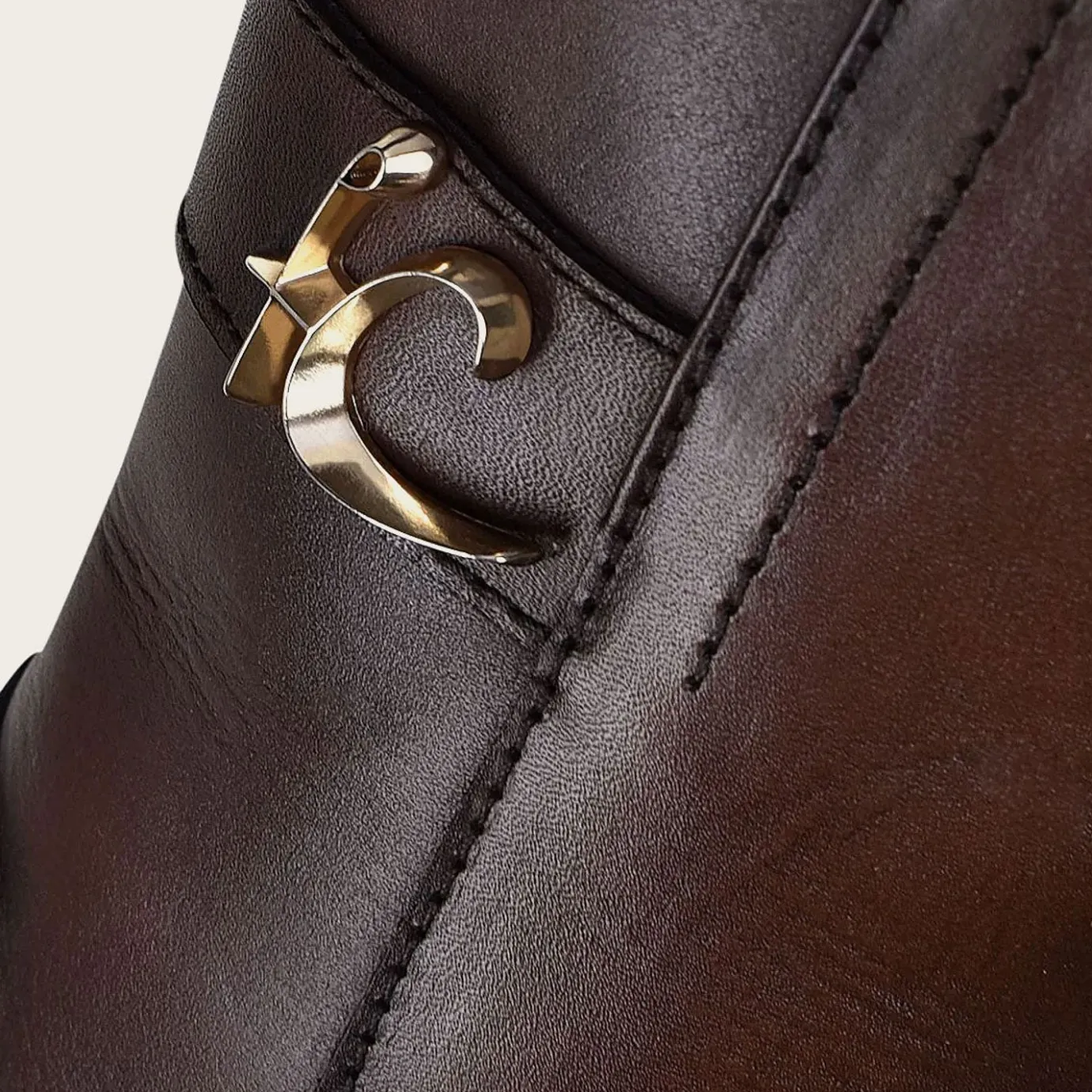 Women Cuadra Ankle Boots & Booties-Brown Leather Bootie With Metallic Symbol