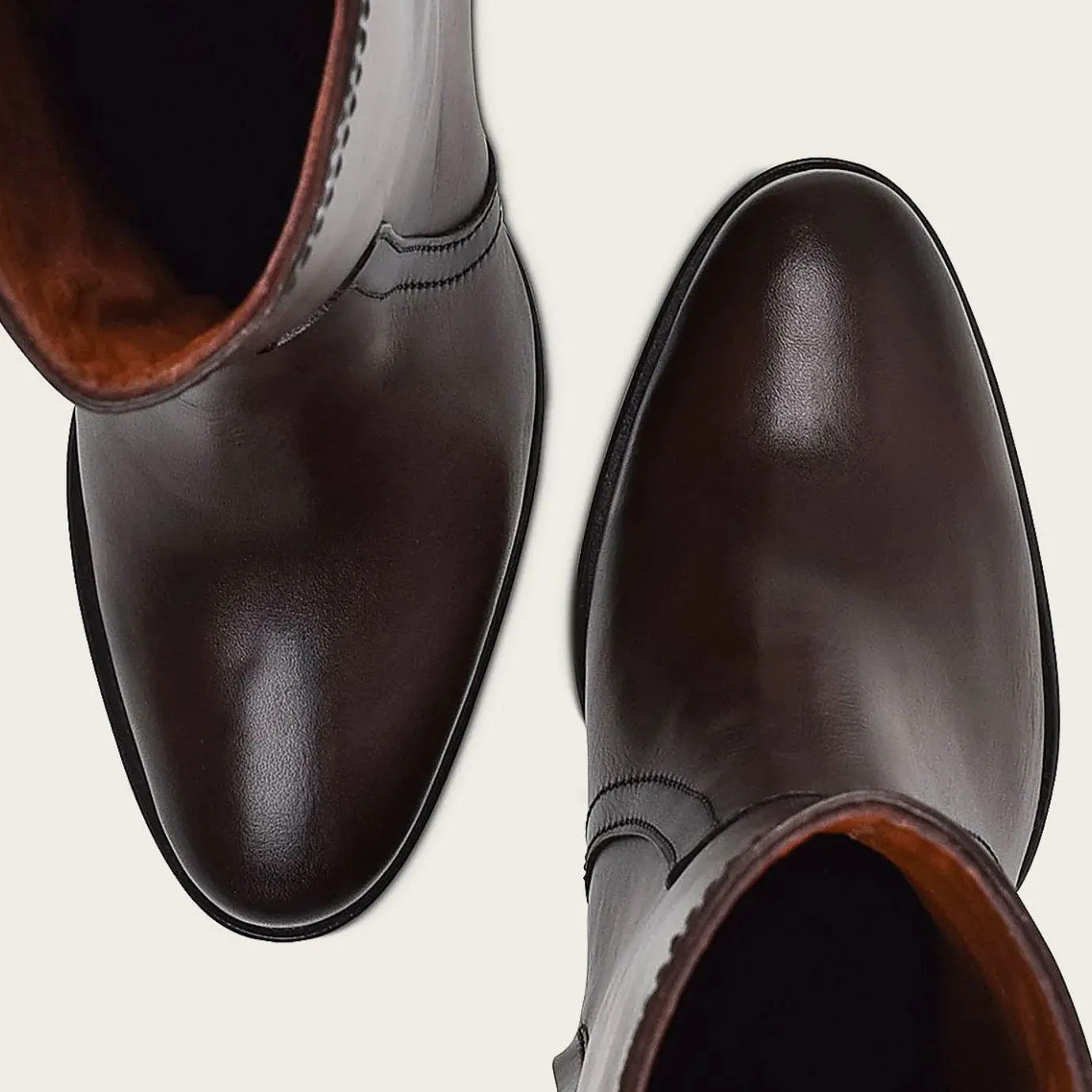 Women Cuadra Ankle Boots & Booties-Brown Leather Bootie With Metallic Symbol