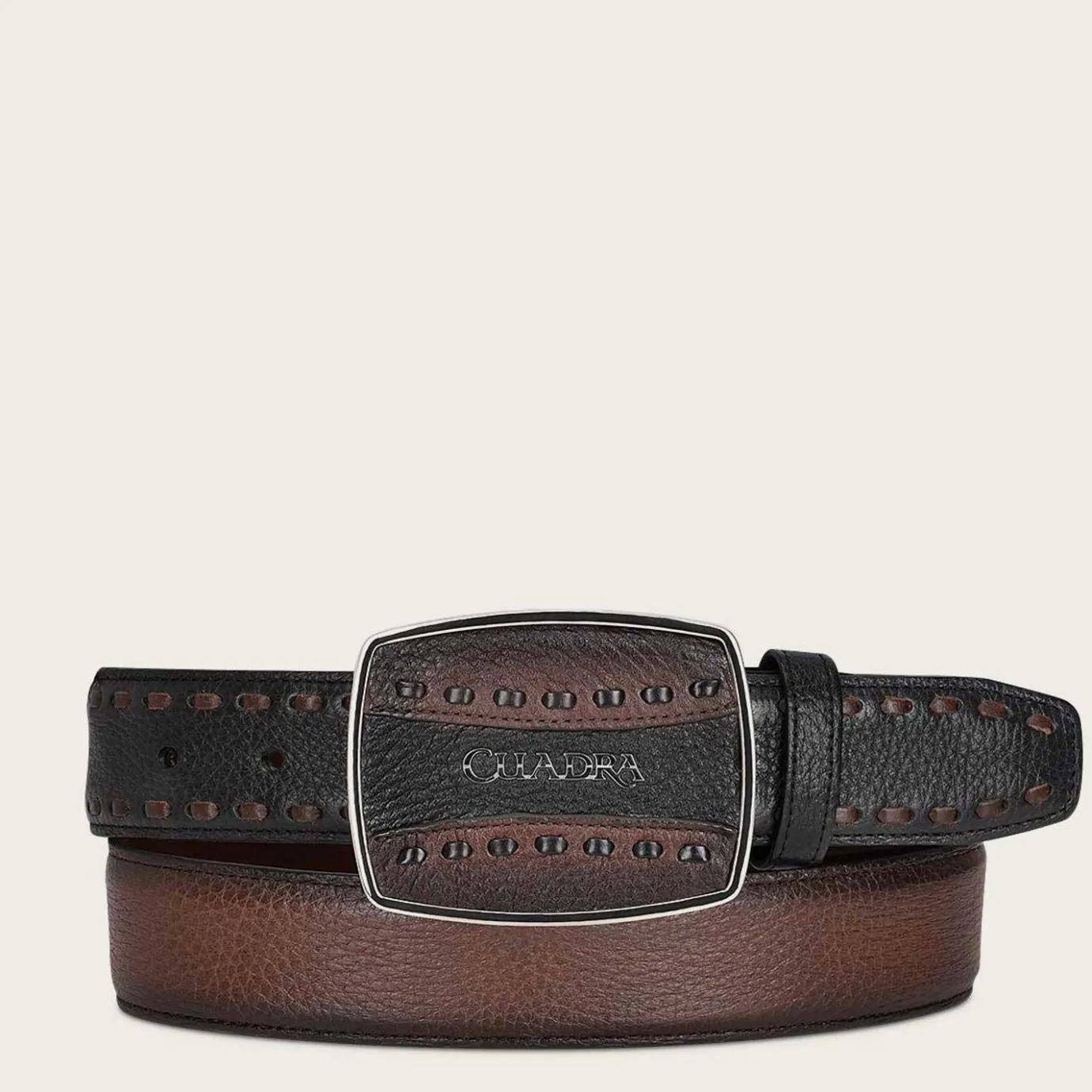 Men Cuadra Belts-Brown Leather Cowboy Beltbrown Leather Cowboy Belt