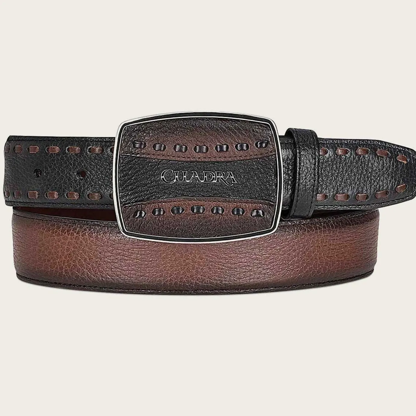 Men Cuadra Belts-Brown Leather Cowboy Beltbrown Leather Cowboy Belt