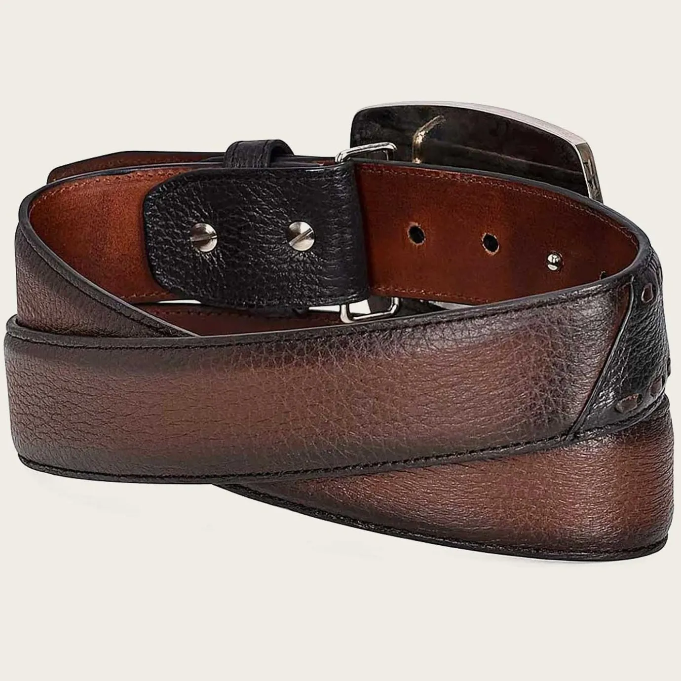 Men Cuadra Belts-Brown Leather Cowboy Beltbrown Leather Cowboy Belt