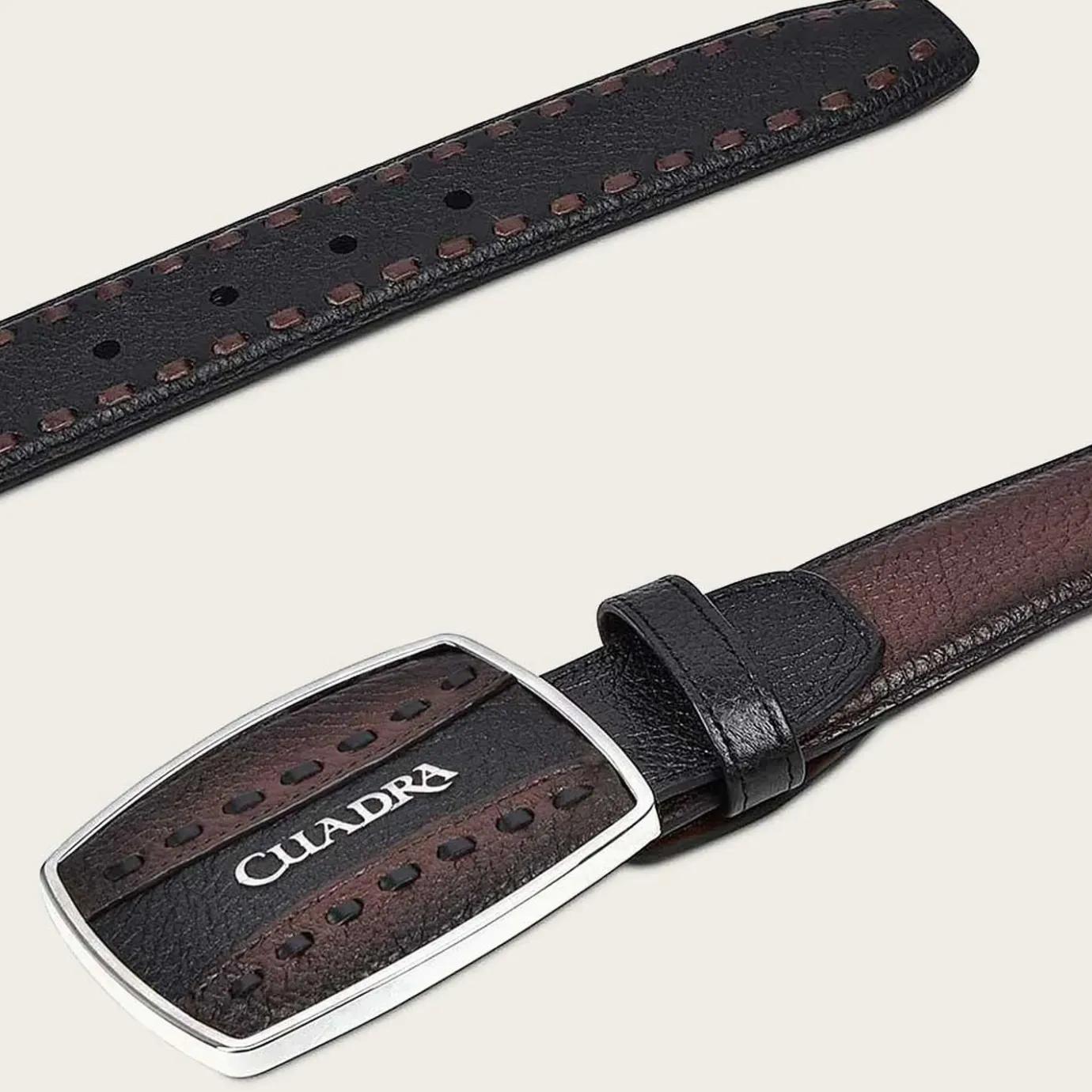 Men Cuadra Belts-Brown Leather Cowboy Beltbrown Leather Cowboy Belt