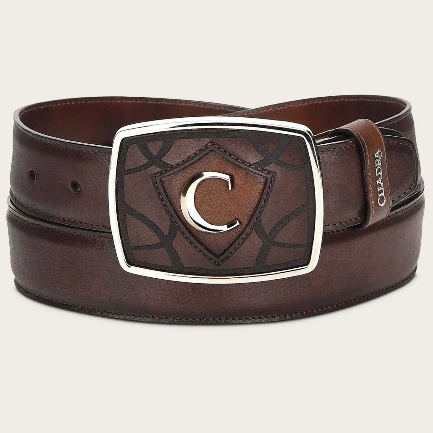 Men Cuadra Belts-Brown Leather Western Belt