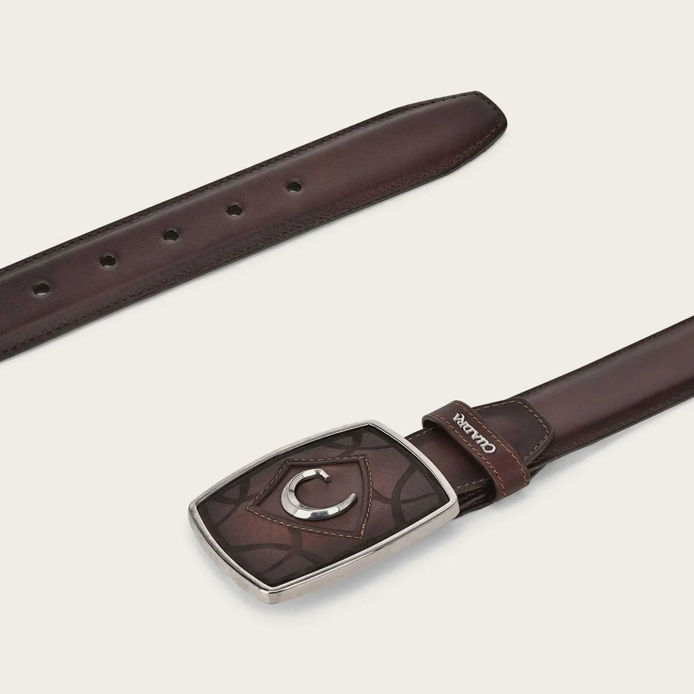 Men Cuadra Belts-Brown Leather Western Belt