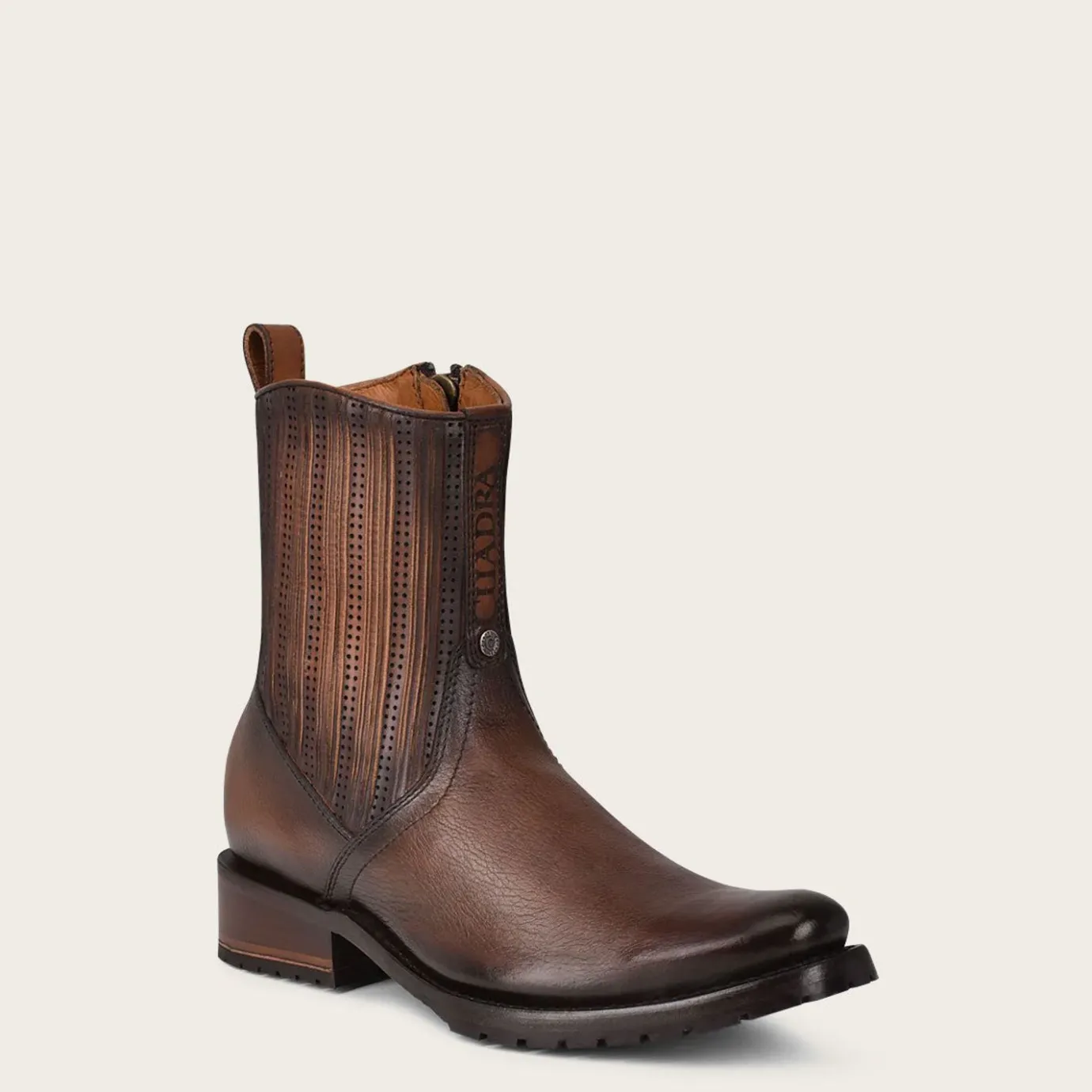 Men Cuadra Dress Boots-Brown Mens Boots Hand-Painted Leather