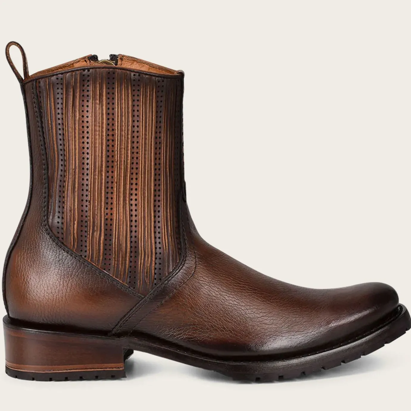 Men Cuadra Dress Boots-Brown Mens Boots Hand-Painted Leather