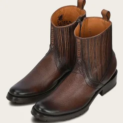 Men Cuadra Dress Boots-Brown Mens Boots Hand-Painted Leather