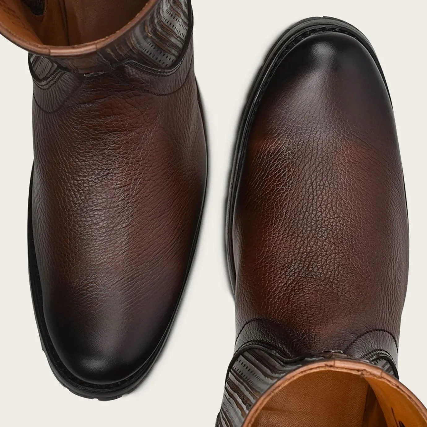 Men Cuadra Dress Boots-Brown Mens Boots Hand-Painted Leather