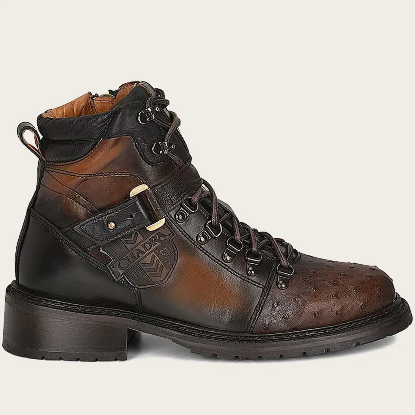 Men Cuadra Urban & Casual Boots-Brown Ostrich Leather Urban Ankle Boots