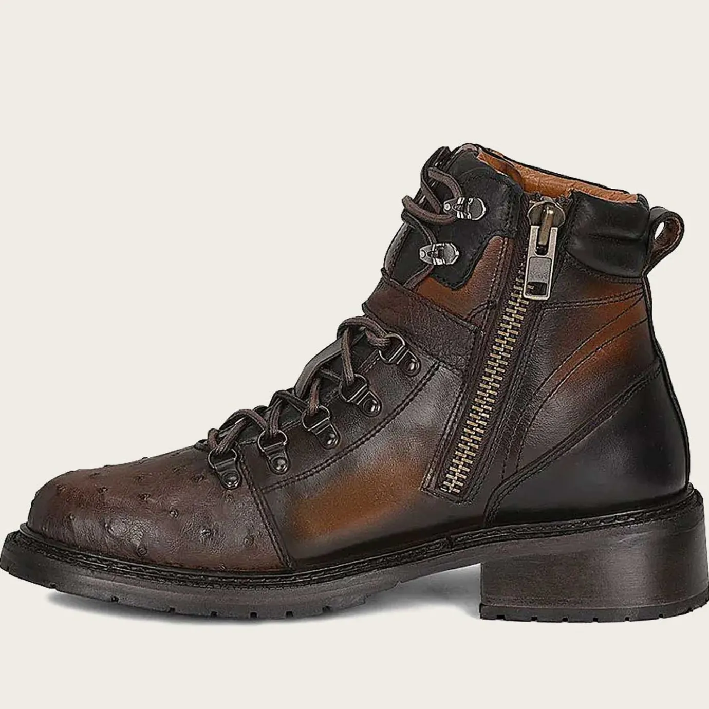 Men Cuadra Urban & Casual Boots-Brown Ostrich Leather Urban Ankle Boots