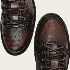 Men Cuadra Urban & Casual Boots-Brown Ostrich Leather Urban Ankle Boots