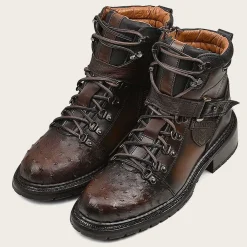 Men Cuadra Urban & Casual Boots-Brown Ostrich Leather Urban Ankle Boots