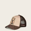 Women Cuadra Hats-Brown Snapback Cap With Deer Patch